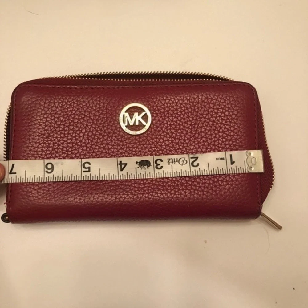 Michael kors red burgundy leather wallet